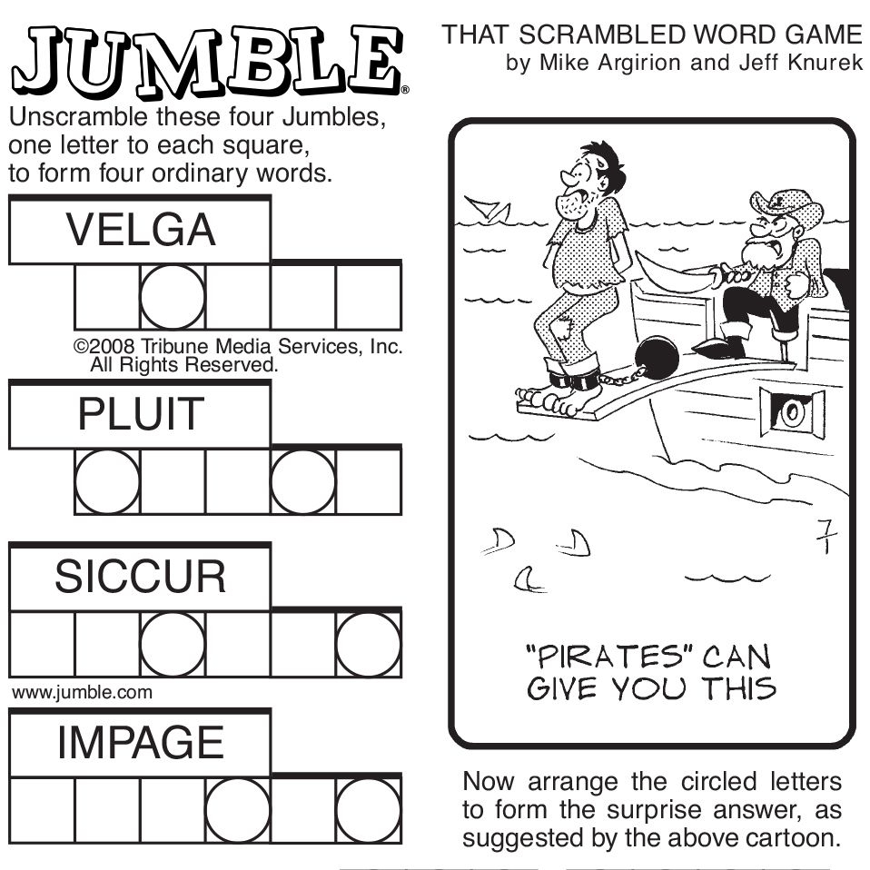 Sample Of Sunday Jumble | Tribune Content Agency | Stuff I Like - Printable Jumble Crosswords