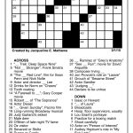 Sample Of The Tv Crossword | Tribune Content Agency (March 1, 2015)   Jacqueline E Mathews Printable Crossword Puzzles