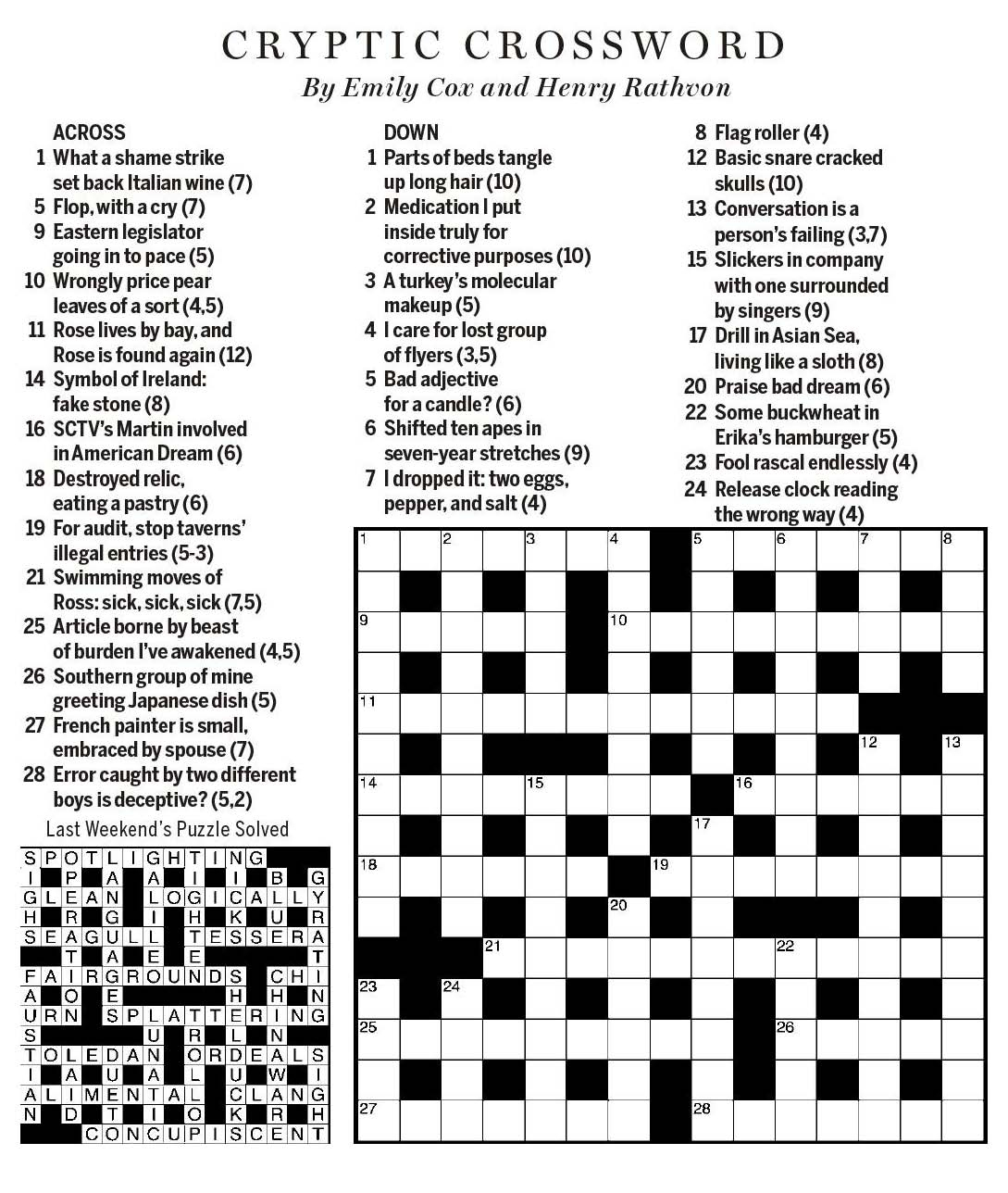 school assignment wsj crossword