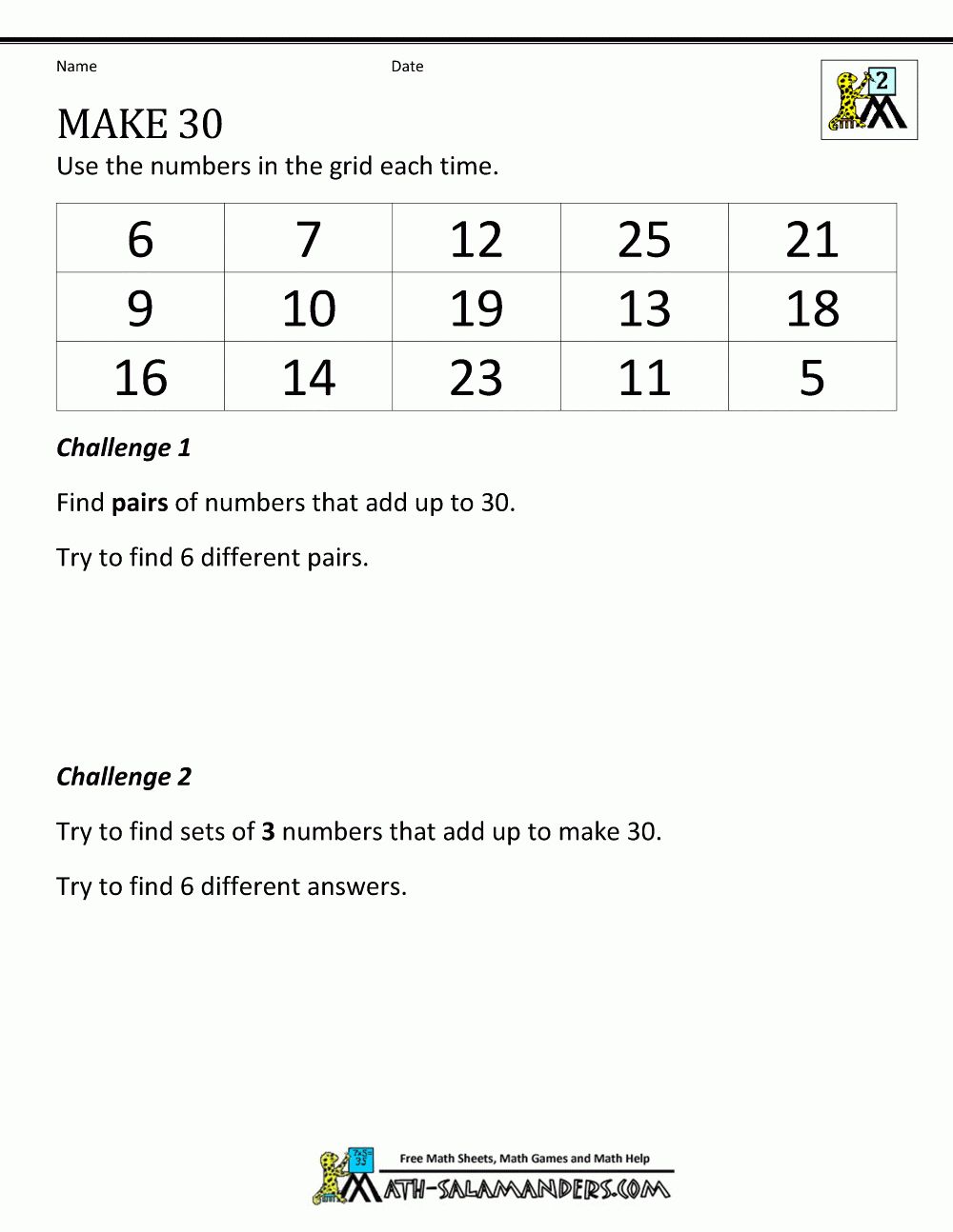 Second Grade Math Challneges | Tutoring | Maths Puzzles, 2Nd Grade - Printable Math Puzzles Grade 7