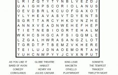 Shakespeare Word Search Puzzle | Coloring &amp; Challenges For Adults - Printable Automotive Crossword Puzzles