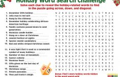 Share A Holiday Word Search-Puzzle With Your Older Child - Printable Holiday Puzzle