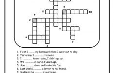 Simple Past Crossword Worksheet - Free Esl Printable Worksheets Made - Simple Crossword Puzzles Printable Pdf