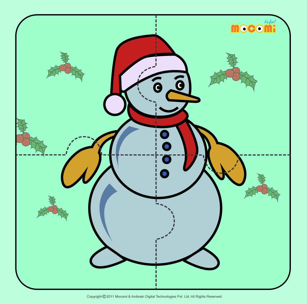 Snowman - Jigzaw Puzzles For Kids | Mocomi - Printable Jigsaw Puzzles For Preschoolers