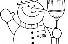 Snowman With Broom Coloring Page | Free Printable Coloring Pages - Printable Snowman Puzzle