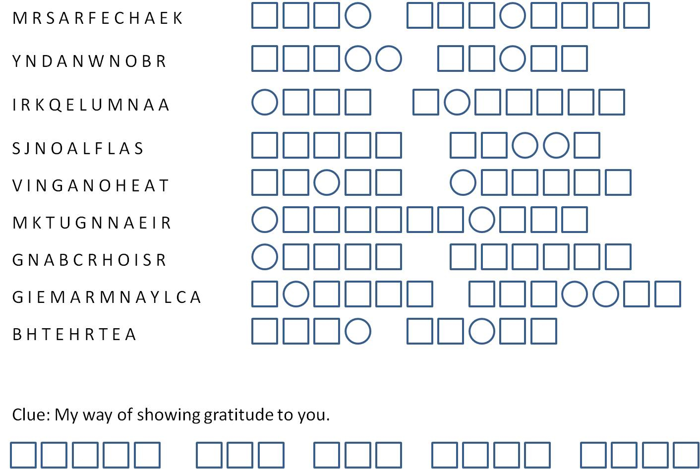 Social Media Word Jumble Puzzle - Printable Daily Jumble Puzzle