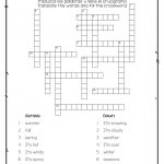 Spanish Seasons And Weather: Crossword & Word Searchel Tiempo Y Las   Printable Spanish Crossword Puzzle