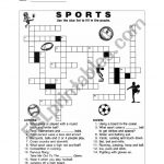Sport Crossword Puzzle   Esl Worksheetqiqa   Sports Crossword Puzzles Printable