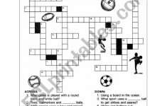 Sport Crossword Puzzle - Esl Worksheetqiqa - Sports Crossword Puzzles Printable