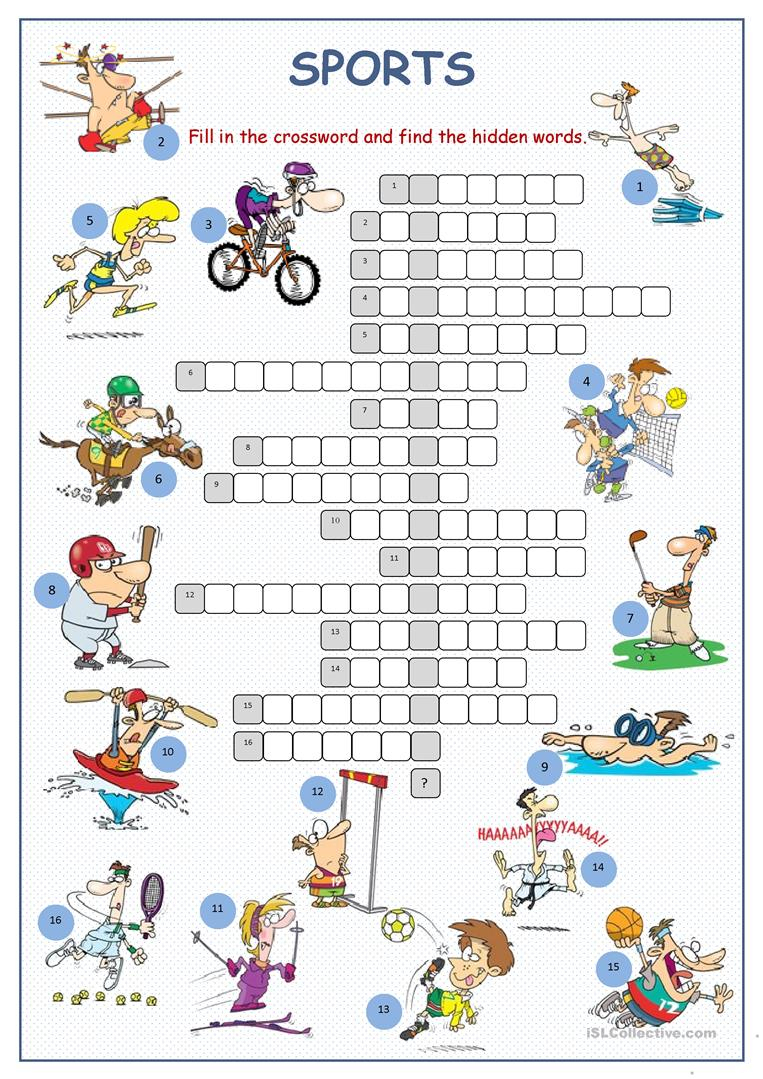 Sports Crossword Puzzle Worksheet - Free Esl Printable Worksheets - Printable English Crossword Puzzles With Answers