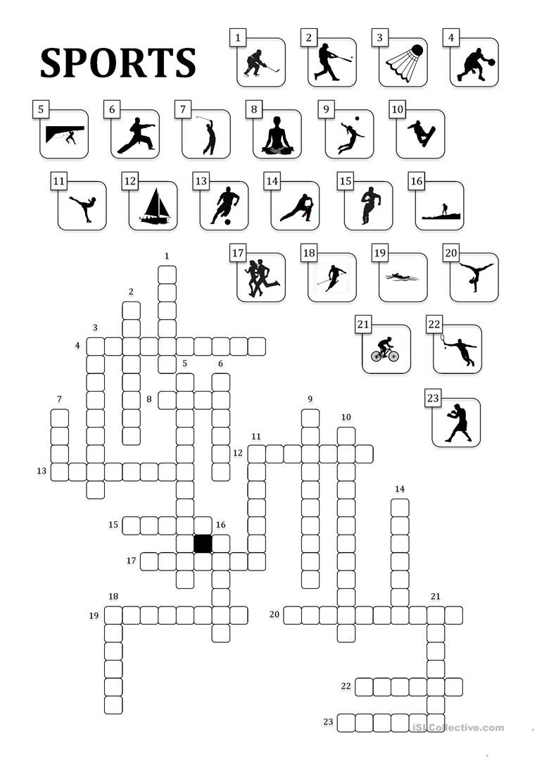 Sports Crossword Worksheet - Free Esl Printable Worksheets Made - Printable Crosswords Rugby