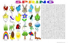 Spring Vocabulary (Wordsearch Puzzle) Worksheet - Free Esl Printable - Printable Spring Puzzles