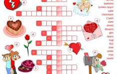 St Valentine's Day - Crossword Worksheet - Free Esl Printable - Printable Valentines Crossword