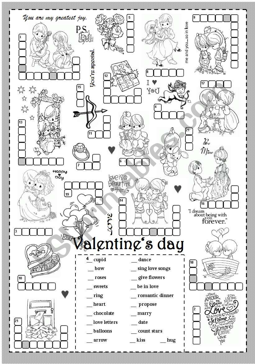 St Valentine´s Day (Puzzle) - Esl Worksheetsilvanija - Valentine&amp;#039;s Day Printable Puzzle
