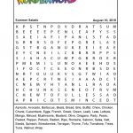 Summer Salads   Printable Puzzle Pdf