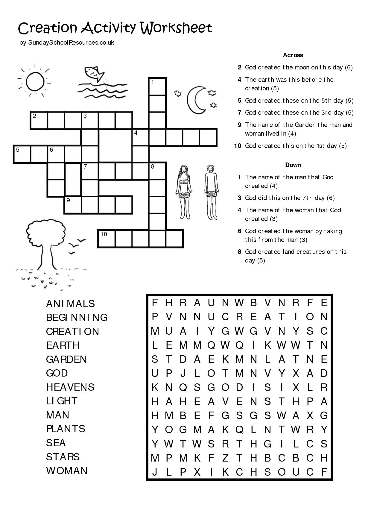 Sunday School Printables | Sunday School Worksheet | Kids Bible - Printable Puzzle For 10 Year Old