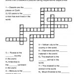 Superlative Adjectives Worksheet   "in The World" Crossword Puzzle   Printable English Crossword Puzzles With Answers Pdf