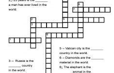 Superlative Adjectives Worksheet - &quot;in The World&quot; Crossword Puzzle - Printable English Crossword Puzzles With Answers Pdf