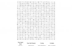Symptoms Of Depression And Anxiety Word Search - Wordmint - Printable Stress Management Crossword Puzzle