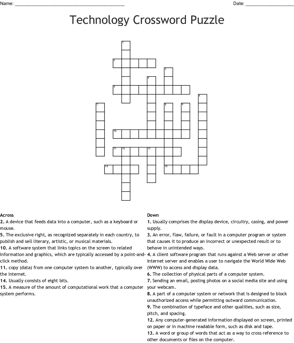 Technology Crossword Puzzle Crossword - Wordmint - Printable Computer Crossword Puzzles With Answers