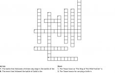 Texas History Crossword Puzzle Crossword - Wordmint - Printable History Crossword