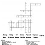 Thanksgiving Crossword Puzzle Printable With Word Bank   Printable Turkey Puzzle