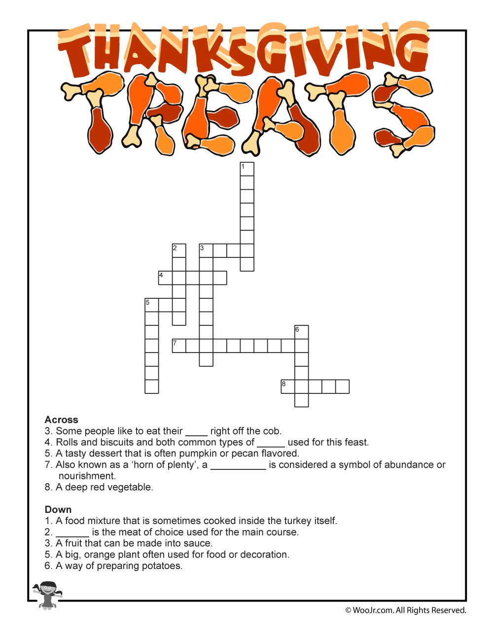 Thanksgiving Crossword Puzzle | Woo! Jr. Kids Activities - Printable Thanksgiving Crossword