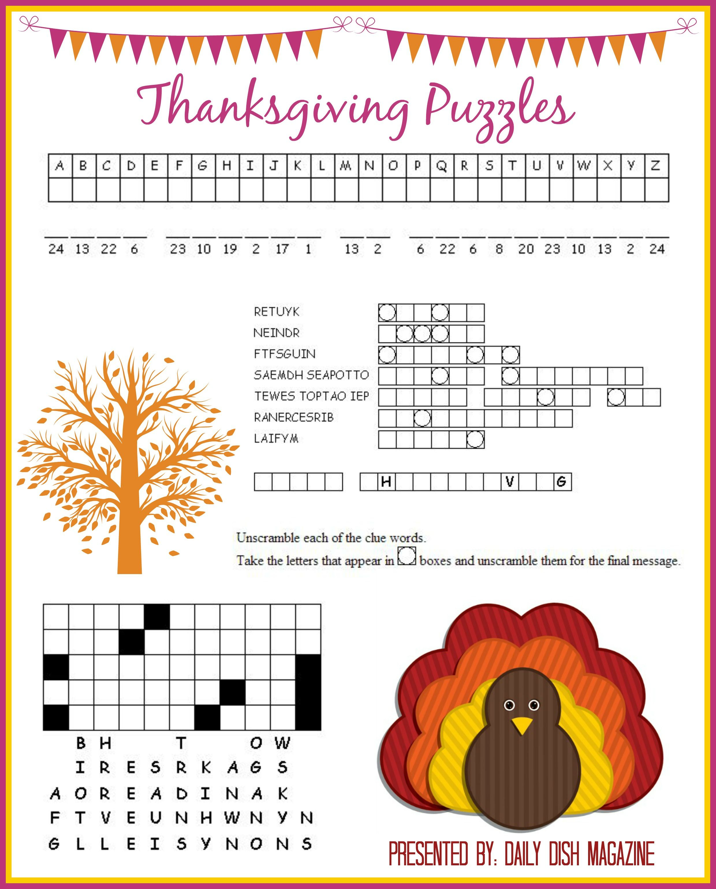 Thanksgiving Puzzles Printables | *holidays We Celebrate - Free Thanksgiving Crossword Puzzles Printable