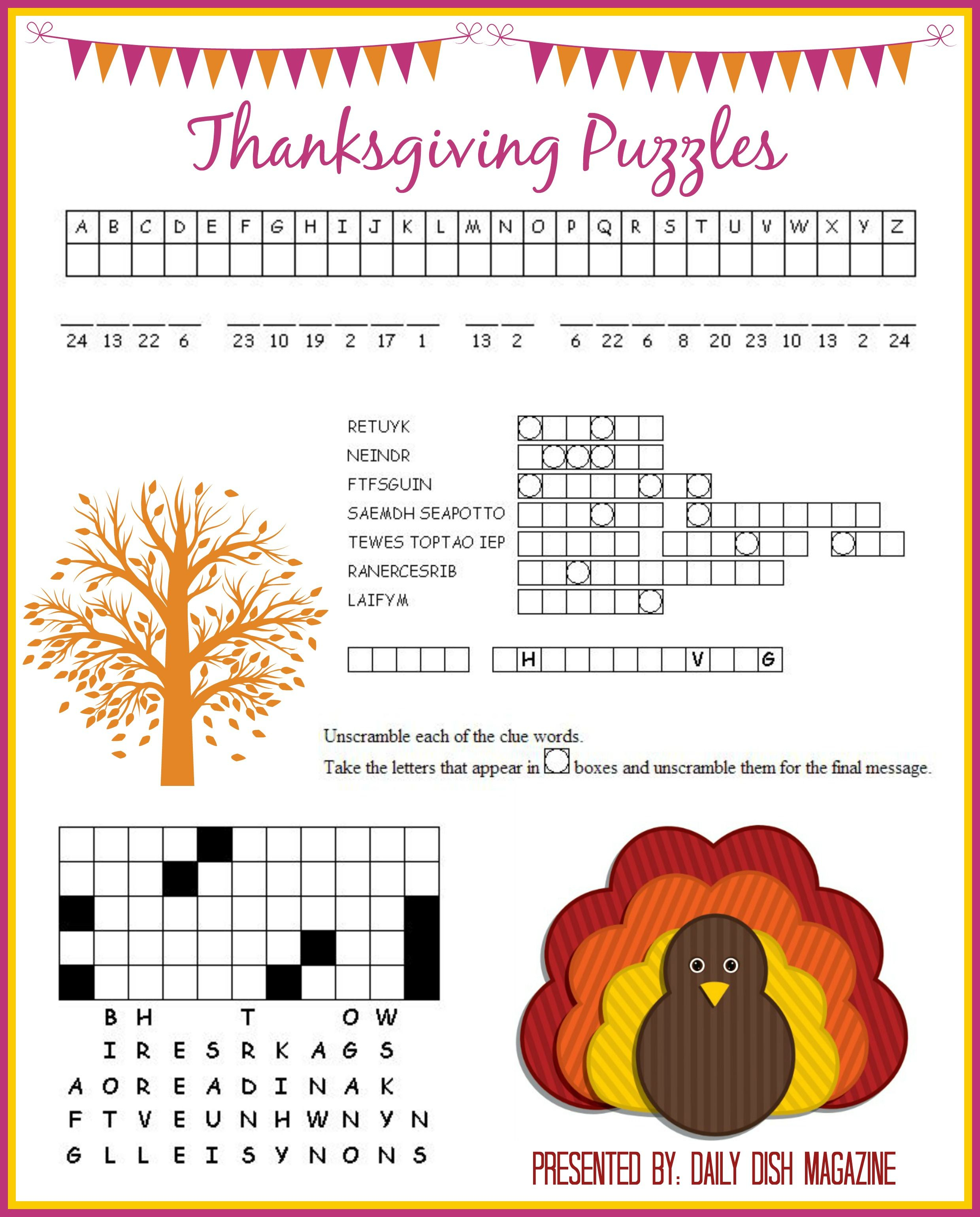 Thanksgiving Puzzles Printables | *holidays We Celebrate - Printable Thanksgiving Puzzles