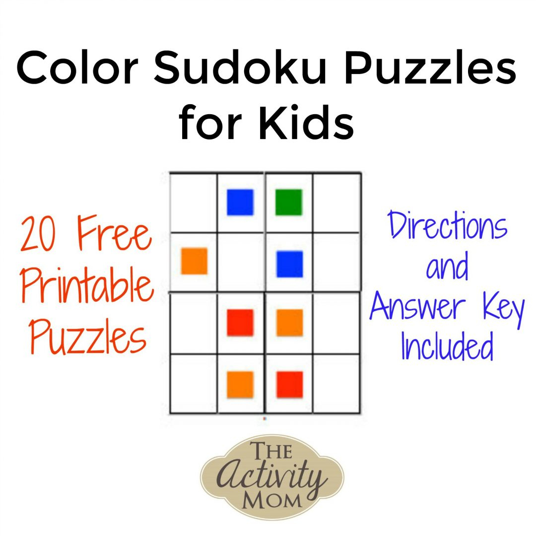 The Activity Mom - Color Sudoku Puzzles For Kids - The Activity Mom - Printable Sudoku Puzzle With Answer Key