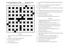 The Nation Cryptic Crossword Forum: Nat Hentoff (Puzzle No. 1,066) - Printable Diagramless Puzzles
