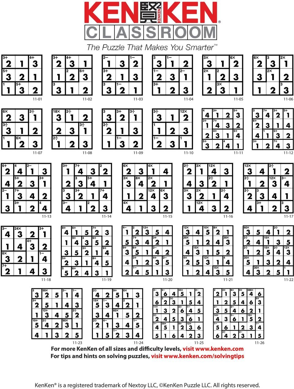 Printable Kenken Puzzle 5X5 Printable Crossword Puzzles