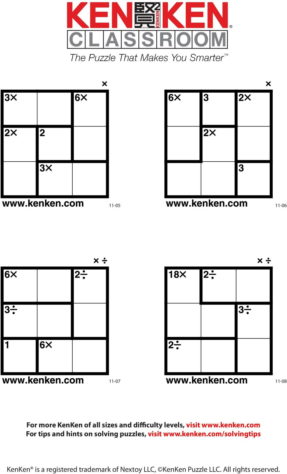 Printable Kenken Puzzles 4X4 Printable Crossword Puzzles