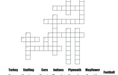 The Weekcom Puzzles Math Thanksgiving Crossword Puzzle Crosswords - 4Th Grade Printable Crossword Puzzles