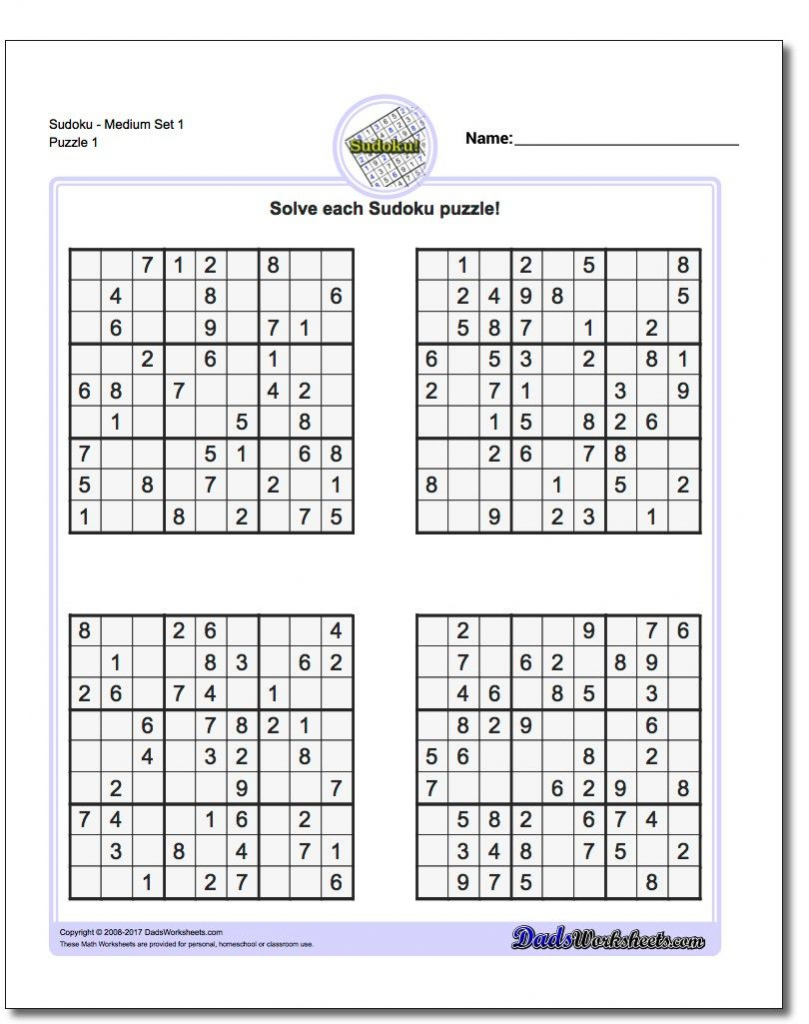 These Printable Sudoku Puzzles Range From Easy To Hard, Including - Printable Sudoku Puzzles For Adults