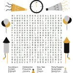 This Fun New Year's Word Search Printable Puzzle Is A Ton Of Fun For   Printable Drop Line Puzzles