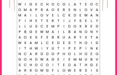 This Printable Valentine's Word Search For Kids Has 18 Words To Find - Free Printable Valentines Crossword