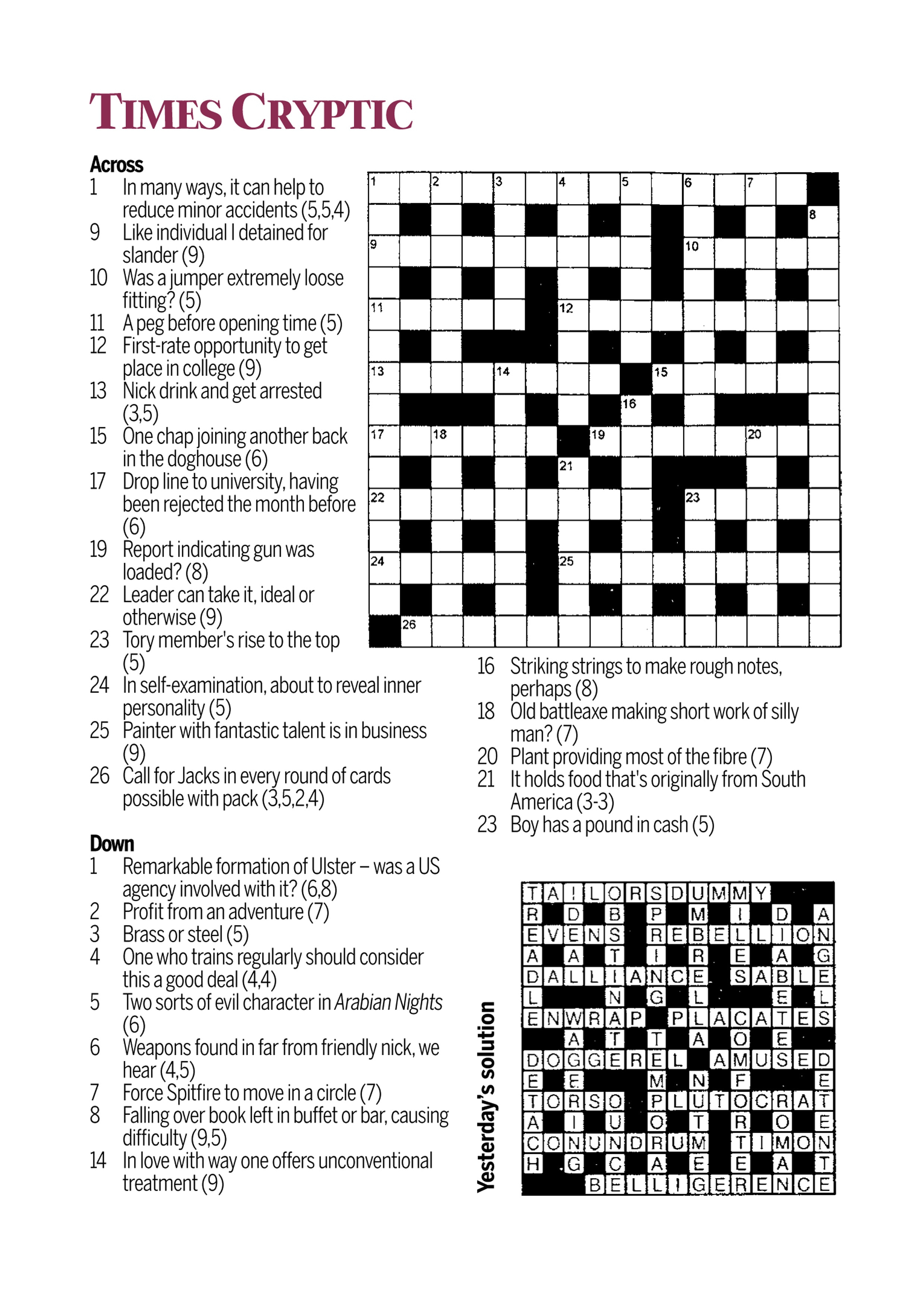 Thursday&amp;#039;s Dominion Post Puzzles Online | Stuff.co.nz - Printable Cryptic Crossword Puzzles Nz