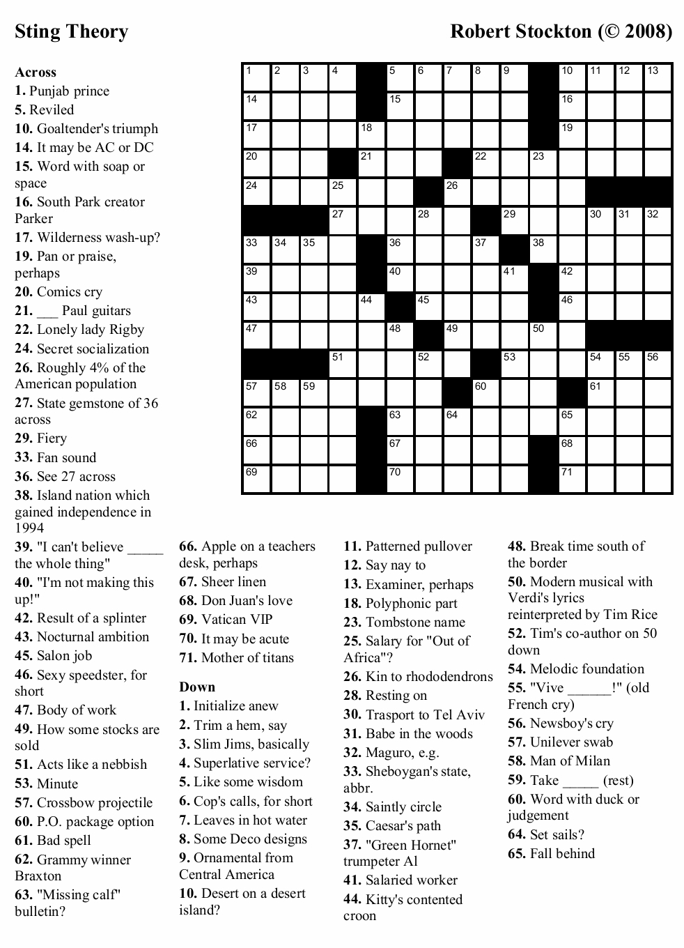 Top Crossword Puzzle Printable Ny Times ~ Themarketonholly - Free - Free Printable New York Times Sunday Crossword Puzzles