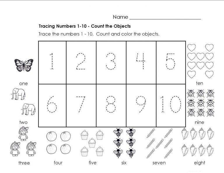 traceable numbers 1 10 worksheets to print activity shelter