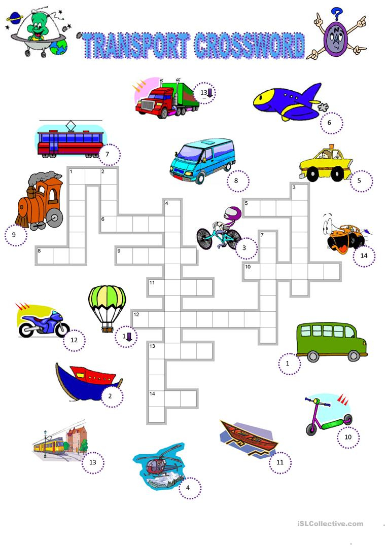 Transport Crossword Worksheet - Free Esl Printable Worksheets Made - Printable Transportation Puzzles