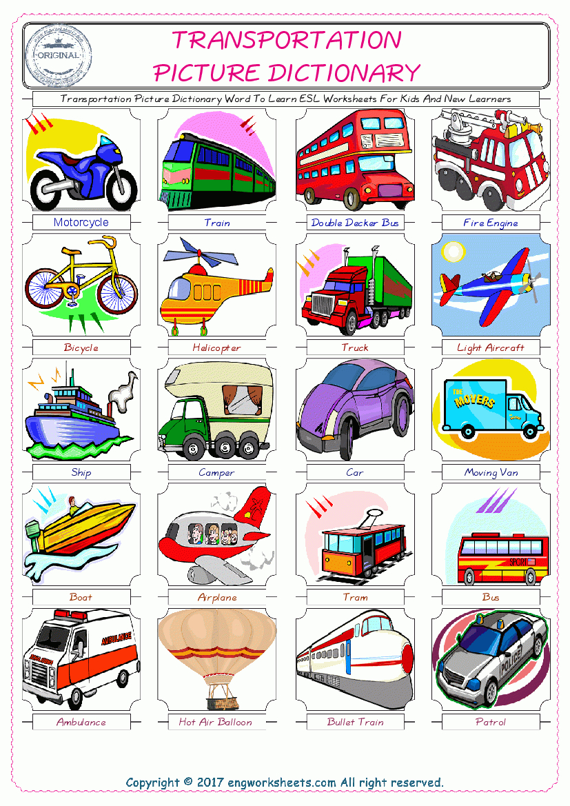 Transportation - Free Esl, Efl Worksheets Madeteachers For Teachers - Printable Transportation Puzzles