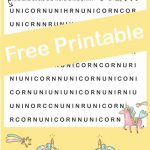 Unicorn Hunt Word Find Free Printable | Visual Perceptual Activities   Printable Unicorn Puzzle