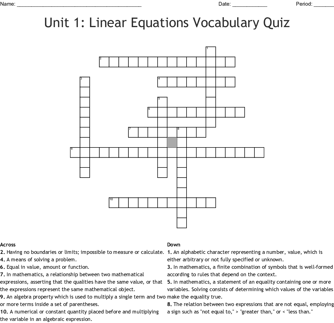 vocab crossword puzzles