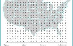 Us Geography Worksheet - All 50 States Word Search | Learning - 50 States Crossword Puzzle Printable
