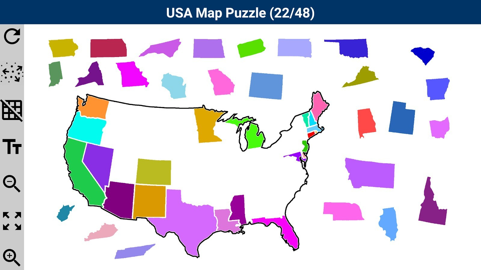 Us State Map Puzzle Web Game Usa Android Apps On Google Play At - Printable Puzzle Map Of The United States