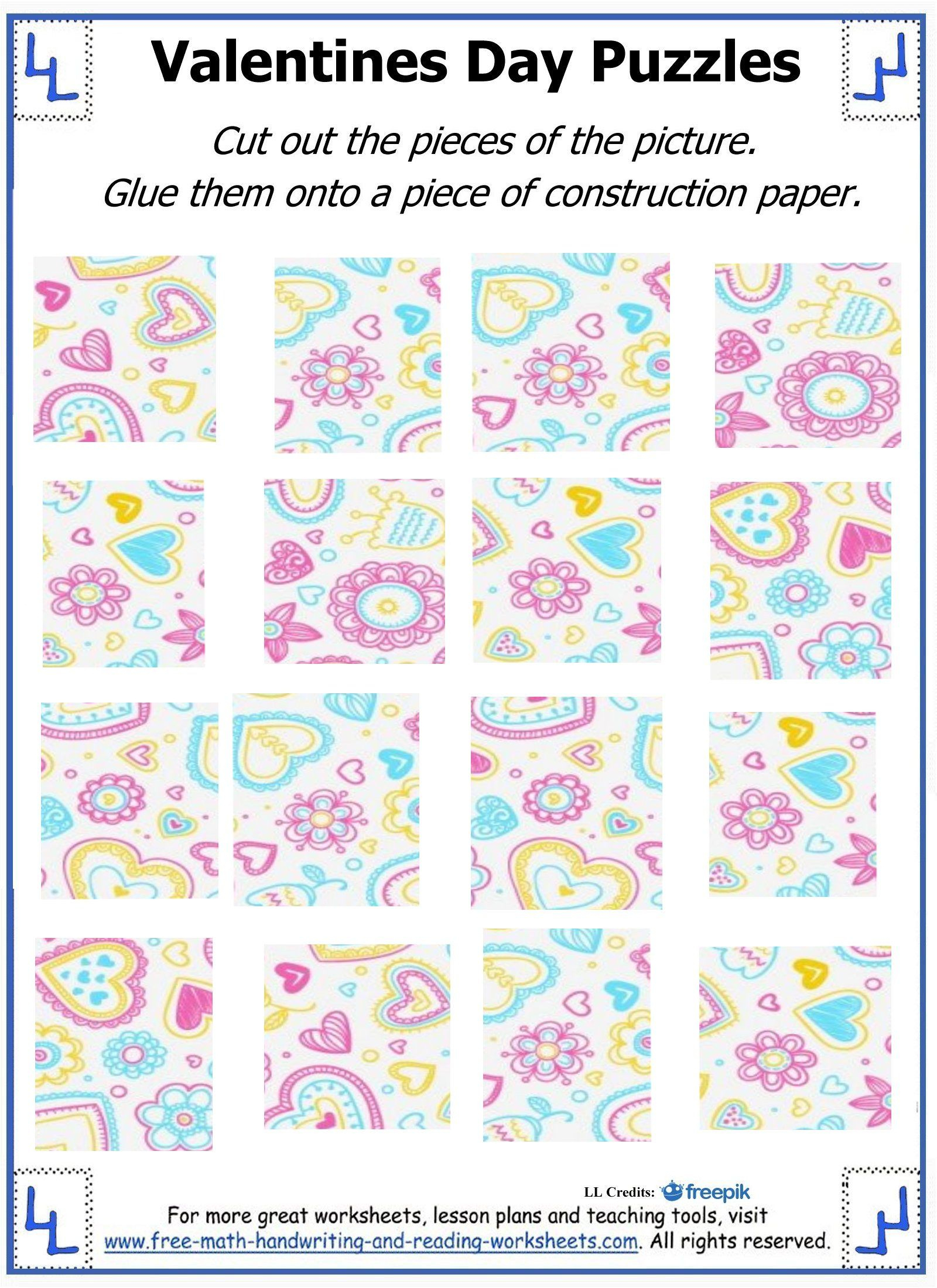 Valentine Day Puzzles - Printable Cut &amp;amp; Paste Puzzles | Valentine - Printable Valentine Puzzles