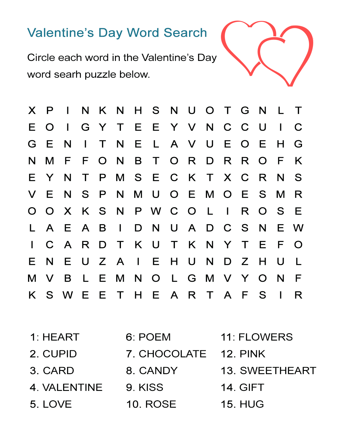 Valentine&amp;#039;s Day Word Search Puzzle: Free Worksheet For February 14 - Valentine&amp;#039;s Day Printable Puzzle
