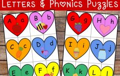 Valentine's Heart Letters And Phonics Puzzles Free Printable - - Free Printable Heart Puzzle