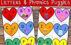 Valentine's Heart Letters And Phonics Puzzles Free Printable - Printable Phonics Puzzles